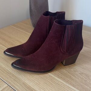 Women's Burgundy BUCKLE ARIDER GIRL Ankle Boots